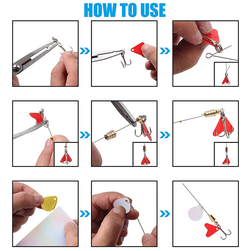 Kit señuelos Cuchara con giratorio - Lentejuelas y accesorios para lubina - imagen 5