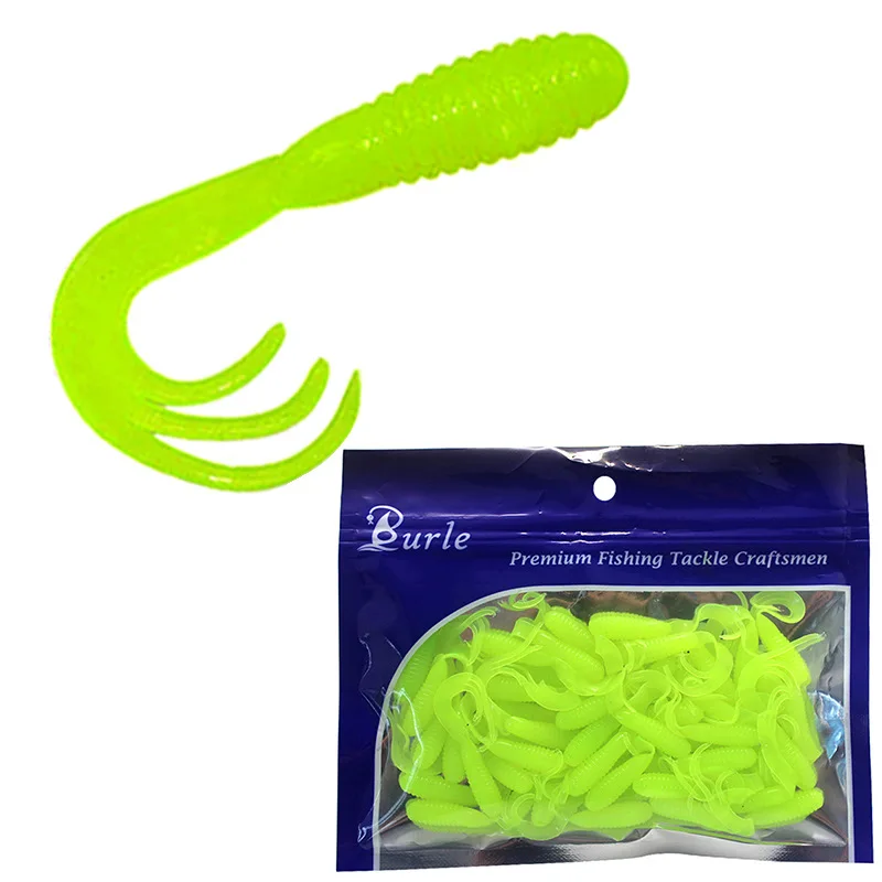 Cebo blando de cola de elfo, Señuelos de Pesca trident de 4cm/0,7g, Wobblers de silicona Artificial, gusanos, aparejos de Pesca isca, 10-50 unidades por lote - imagen 4