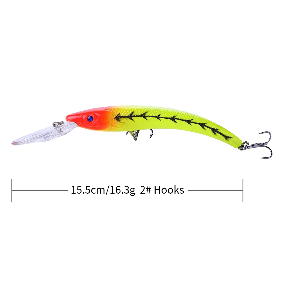 10 Piezas de Señuelos de Pesca de 15.5 cm y 16.3 g, Señuelo de Pesca de Agua Profunda, Cebo Artificial para Pesca de Lubina, Lucio, Muskie y Carpa - imagen 5