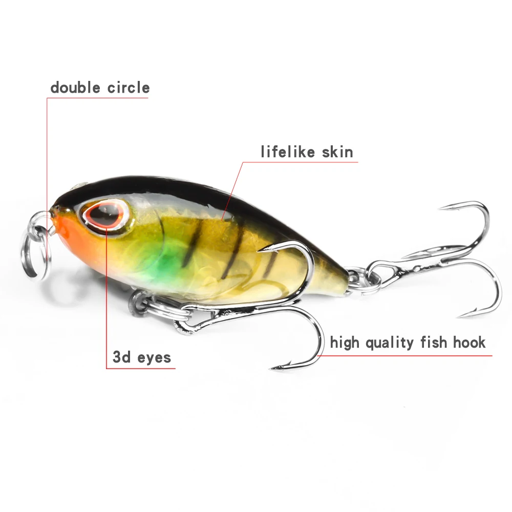 BAKAWA Minnow Wobblers-señuelo de Pesca de Lucio, 5cm, 3,8g, cebo Artificial duro, Swimbait, Mini Crankbaits, aparejos, carpa, cuchara giratoria - imagen 3