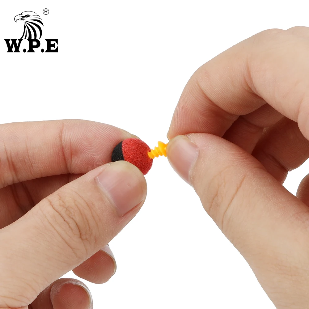 W.P.E-accesorios de pesca de carpa de 12 piezas, tornillo emergente, tope de bola de espuma, tornillo de cebo de pesca de carpa, Terminal de aparejos de pesca - imagen 2