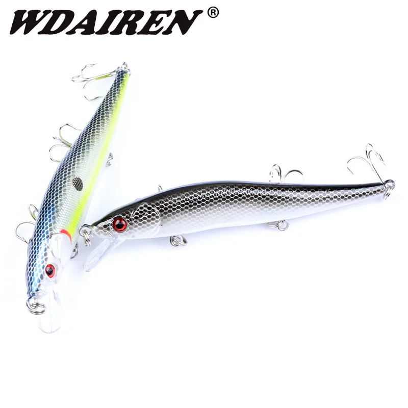 Señuelos de Pesca de pececillos, cebos duros artificiales de 115mm y 13,5g, Crankbait, Wobblers, ojos 3D, perca, Lucio, carpa, Swimbait, aparejos de Pesca, 1 unidad - imagen 5