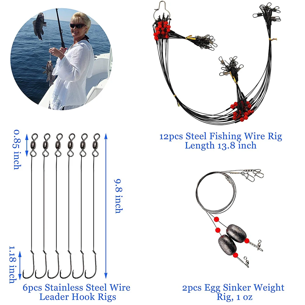Caja de aparejos de pesca de 131 piezas, Kit de Señuelos de Pesca de carpa, señuelos de agua salada, conjunto de anzuelos giratorios duros - imagen 3