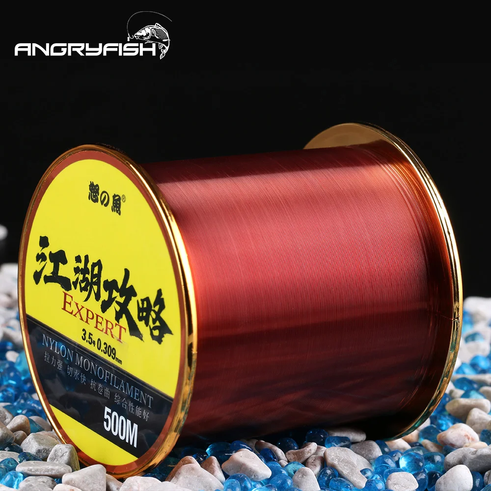 ANGRYFISH-Línea de monofilamento de 500M, sedal de pesca de nailon superfuerte de 3,5-31,1 lb, sedal de hundimiento, accesorios de pesca de carpa - imagen 2
