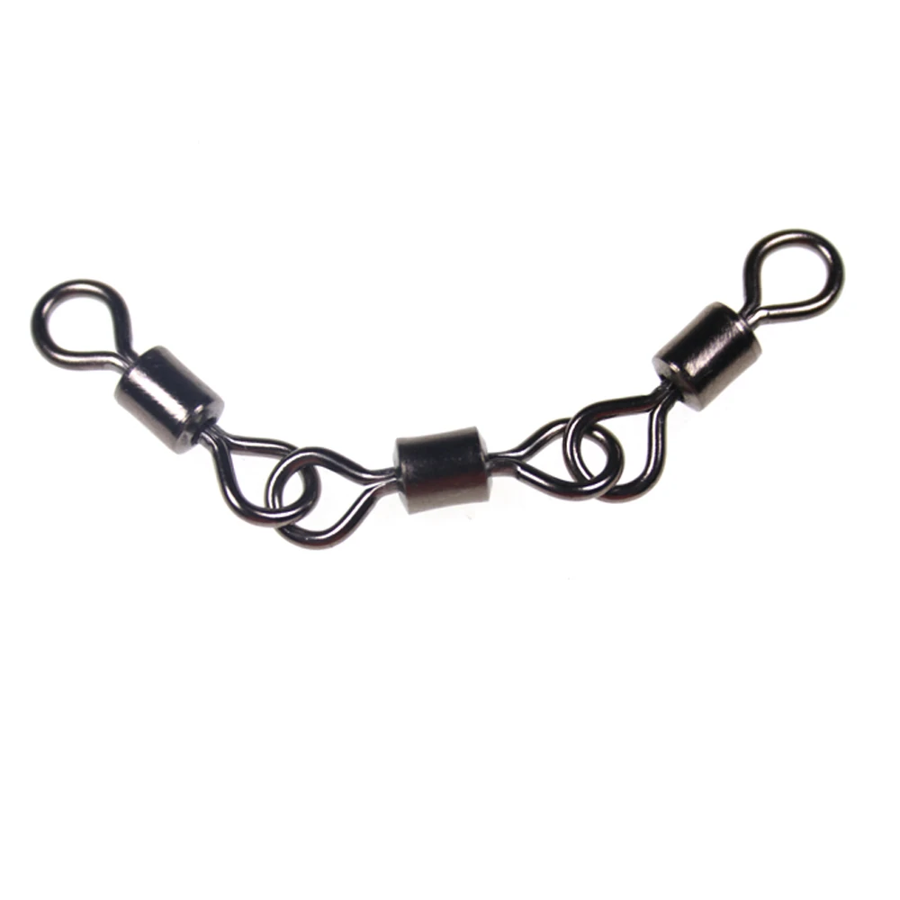 Conector de línea de pesca de agua salada, aparejos de Terminal de tres juntas con anillos sólidos, 10 Uds. - imagen 2