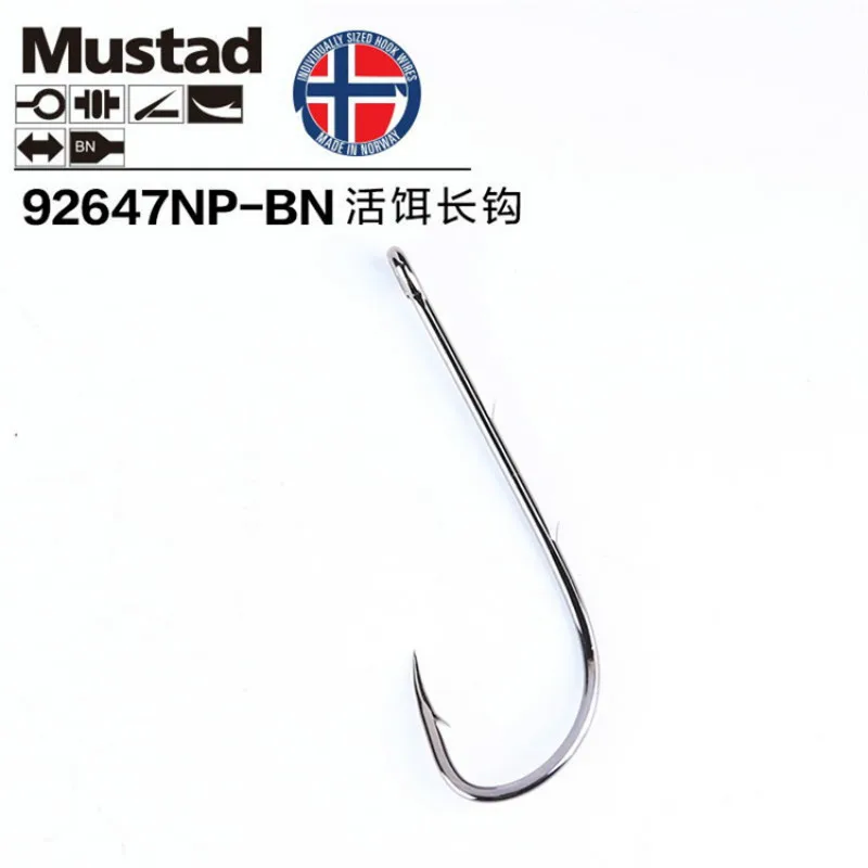 Mustad 92647 anzuelos de Pesca de fundición con mango largo, doble respaldo, gusano con púas, anzuelos de cebo vivo, accesorios para Pesca - imagen 3