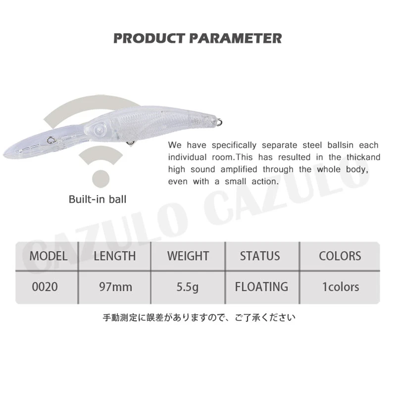 Accesorios de Pesca sin pintar en blanco, señuelo Artificial Minnow Isca, 5,5g/97mm, ABS, Kit DIY, Pesca flotante, lubina, pez Leurre Angeln - imagen 5