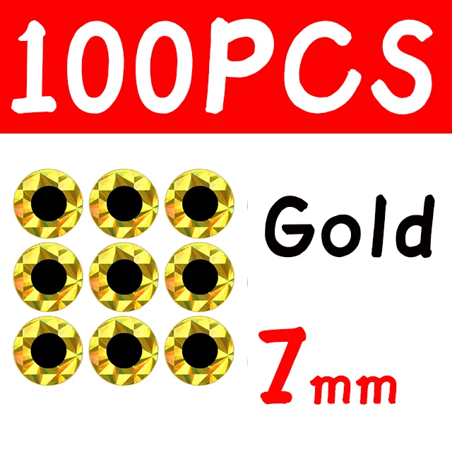 100pcs 7mm Gold