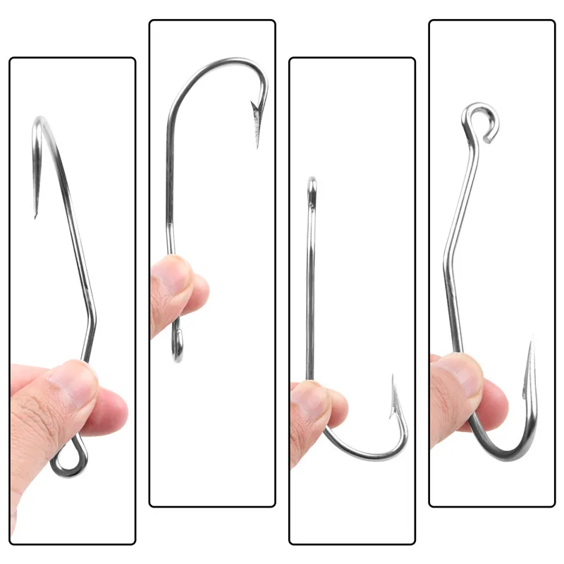 50 Uds. Anzuelos de pesca de Anguila de acero inoxidable, manivela afilada, anzuelo de vástago largo, anzuelo compensado, anzuelos para pesca de lubina peluda - imagen 4