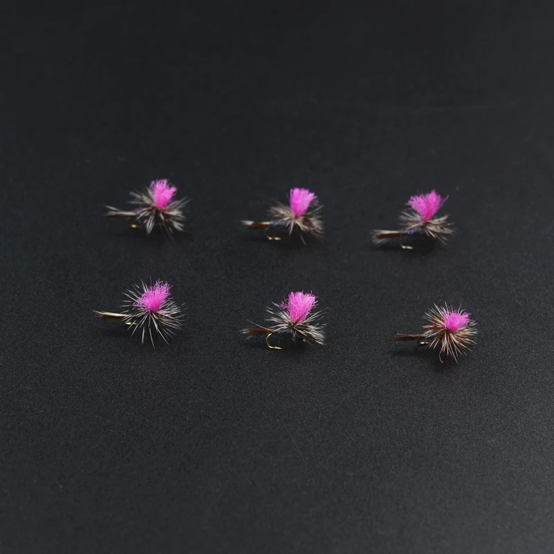 CONTEMPLADOR 6 piezas 16 # -18 #   Paracaídas de alta visión Adam midge archivos secos 4 colores antron chute superficie agua mosca pesca insectos señuelos - imagen 4