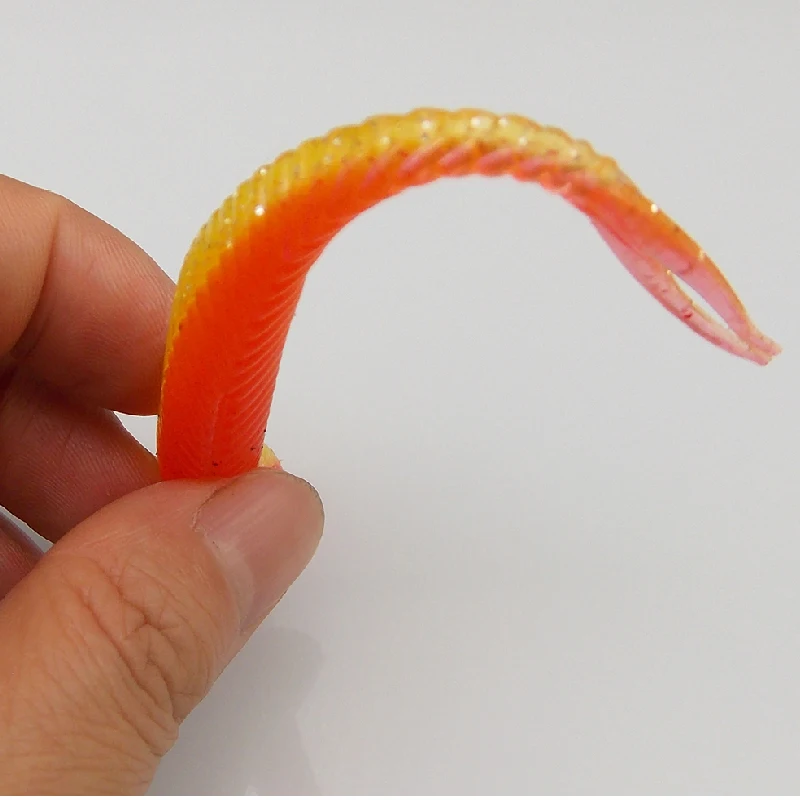 ESFISHING-cebo de silicona suave, armadura de sábalo, cola de horquilla de 125mm, olor a pez, pececillo, Isca, Señuelos de Pesca artificiales de mar