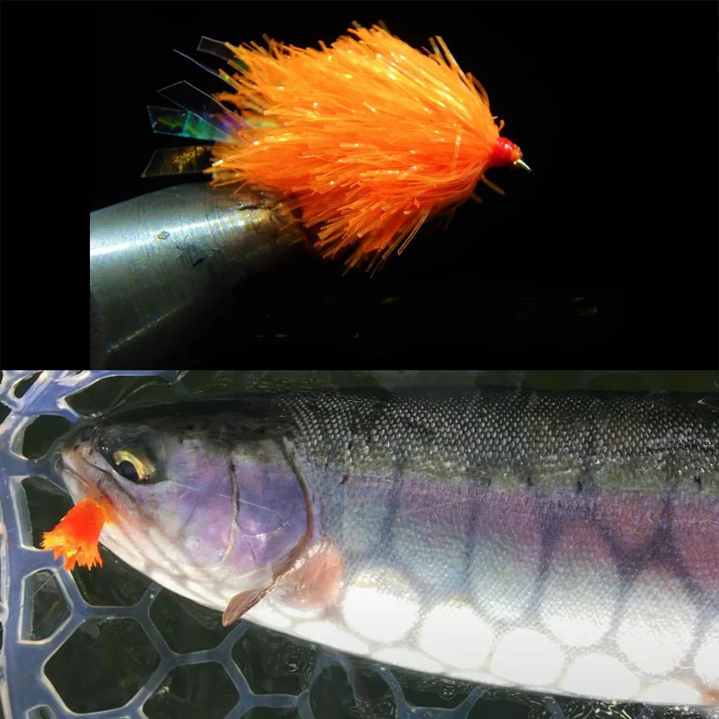 Fritz Jelly Creating Jelly Blob, cuerpo de serpentina de chenilla nacarada, materiales de atado de moscas, salmón y cabeza de acero, 8 colores, 10 metros - imagen 4