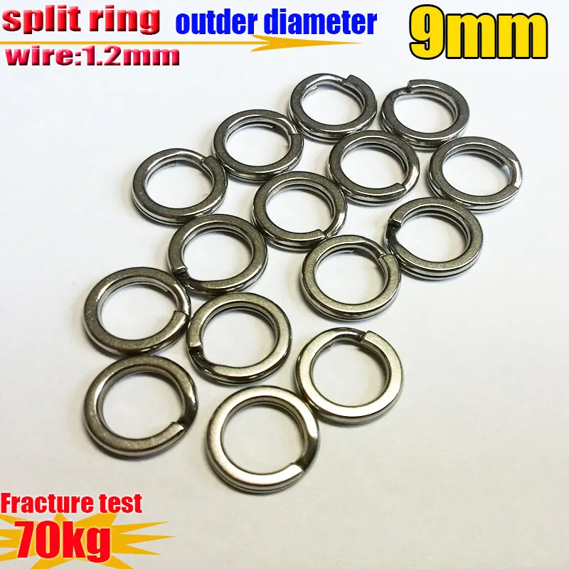 Señuelo de pesca con anillo dividido, alambre de prueba fuerte de 1,2mm * diámetro exterior de 9mm, cantidad de 500 unids/lote, material 304 - imagen 5