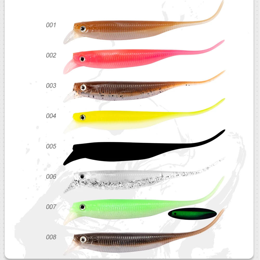 Señuelo blando D1, 80mm, 2,5g, pesca flotante, asesino de lubina de agua dulce, cebos de superficie, pez realista biónico