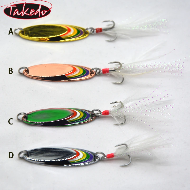 TAKEDO LX03 Señuelos de pesca Jig Señuelos lentejuelas señuelos agua dulce agua salada Spinner cuchara señuelo para Tunas Opsariichthys Bidens - imagen 5