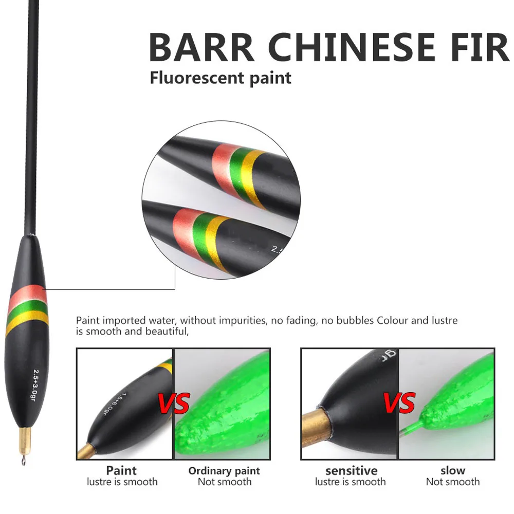 FLYSAND-Kit de cebos de pesca de madera de Balsa, flotadores de pesca duraderos de alta sensibilidad, multiusos, aparejos de alimentación de peces, 5 tamaños - imagen 5