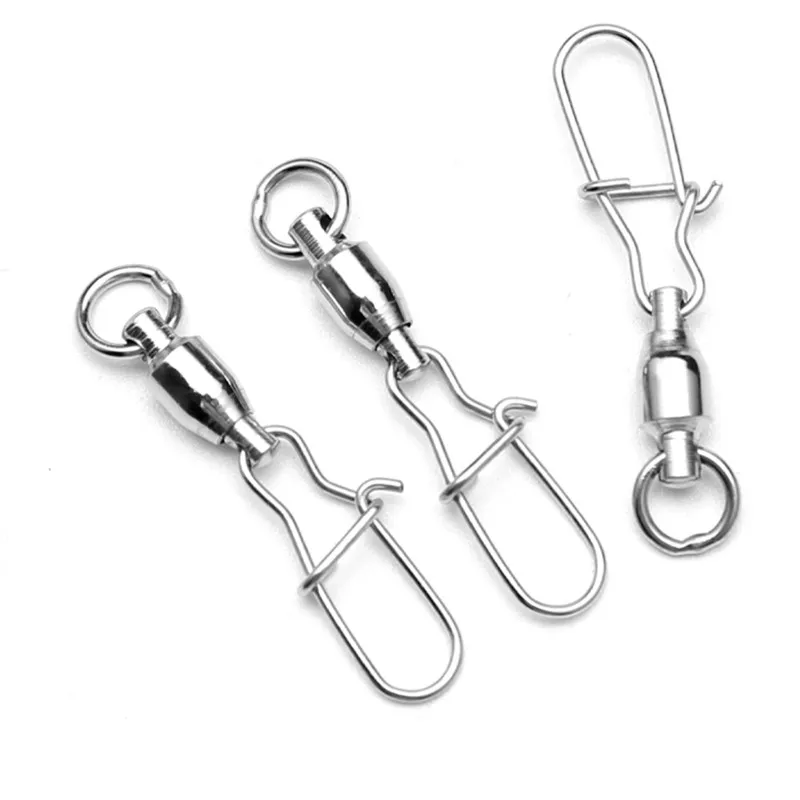 Pin de pesca con rodamiento de bolas de acero inoxidable, hebilla giratoria de diferente tamaño, Conector de anzuelo de mar rodante, 10 Uds. - imagen 4
