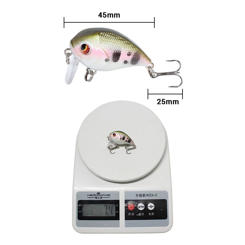Mini señuelo de pesca Crankbait flotante, cebo duro Artificial, Swimbait, Minnow, trucha, lubina, carpa, aparejos de pesca, 4,5 cm, 7,4g - imagen 3