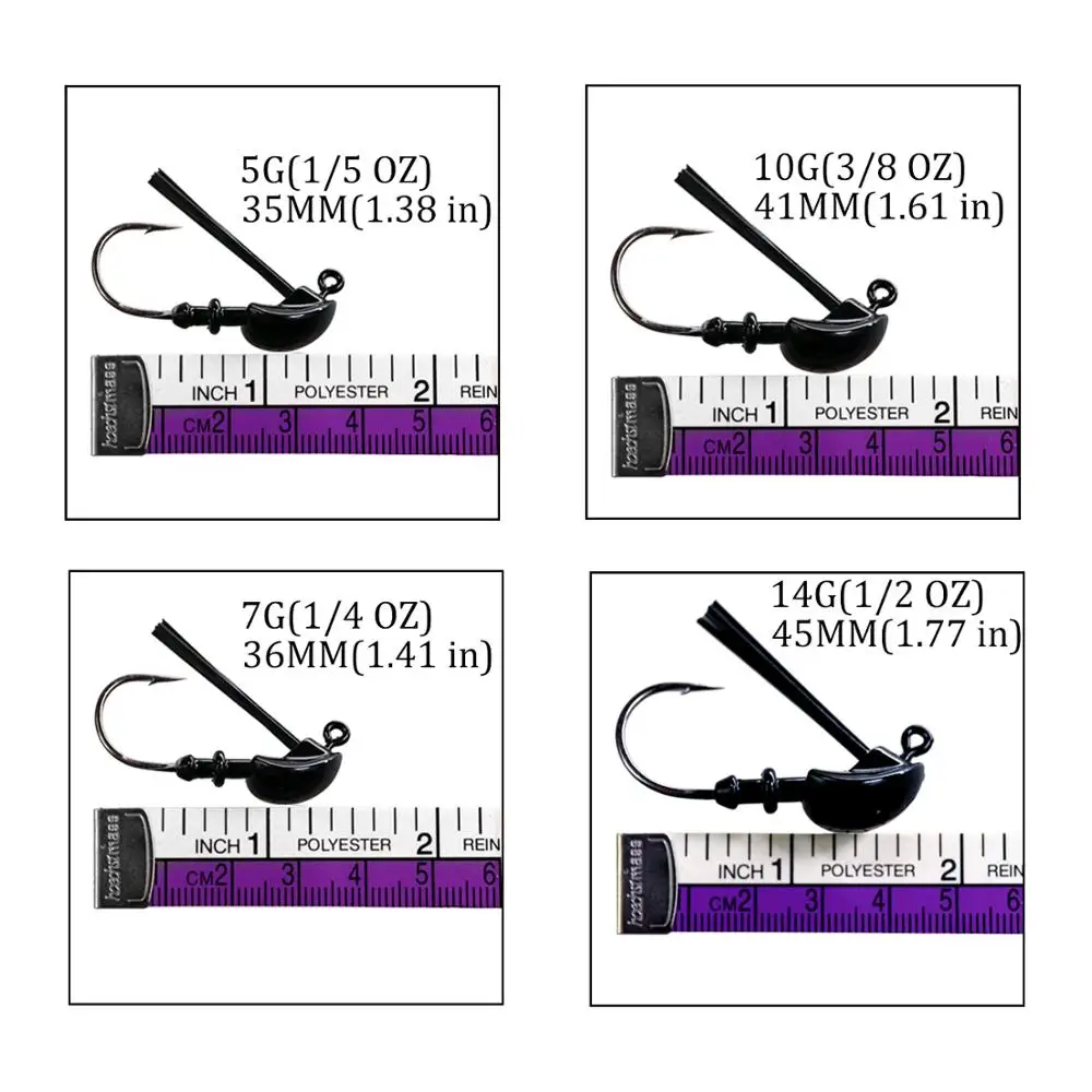 Señuelos de pesca de lubina, 1 Uds., 5g, 7g, 10g, 14g, falda de goma, cebo de alambre, plantillas de pesca, anzuelo de cabeza para cebos artificiales de pesca de lubina Buzz - imagen 2