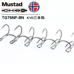 Mustad TG76 Anzuelos Triples Antioxidantes para Pesca en Agua Salada
