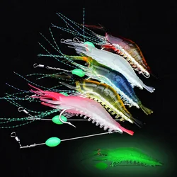 Señuelo blando de pesca de camarones con gancho, alambre de acero conectado, señuelos artificiales, cebo brillante, 9cm, 5,2g, súper atracción, lote de 5 piezas en oferta