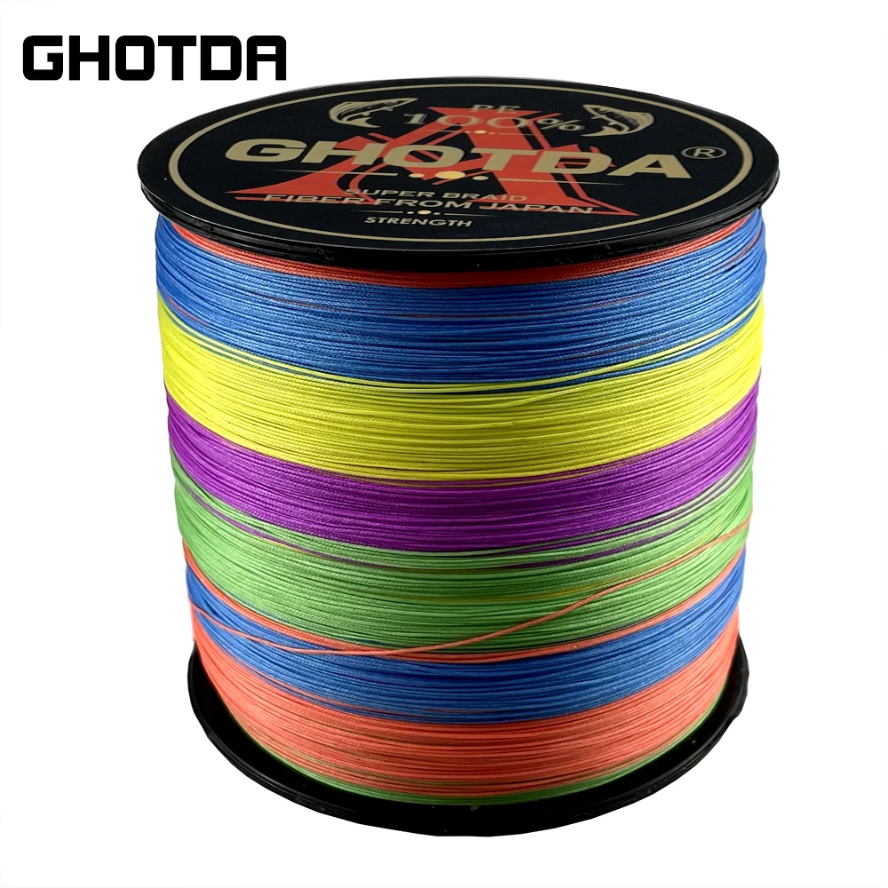 GHOTDA-Hilo de pesca trenzado, 300M, 9 hebras, 20-100LB, multifilamento, línea de pesca superfuerte, material japonés, Multicolor - imagen 2