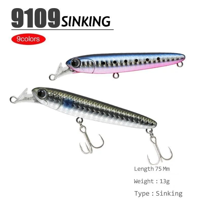 Señuelo de Pesca para pececillos, cebo duro que se hunde, peso de 13G 75mm, Wobblers de agua completa para peces de Lucio, cebos artificiales Isca, accesorios - imagen 3