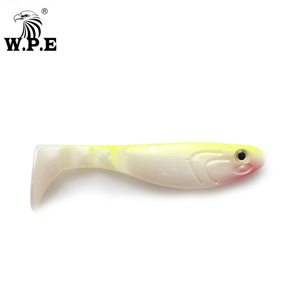 W.P.E-señuelo suave para pesca, cebo de silicona para nadar, Crankbait, Jig Head, Wobblers, 100cm, 5 unids/lote por paquete - imagen 3