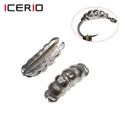 ICERIO 12 Uds costilla de tungsteno Scud camarón cuerpo Shell cuentas traseras hundimiento rápido Ninfa atado de moscas/material de punto pesca con plantilla de hielo