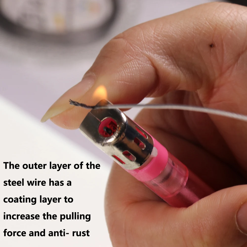 5 carretes de 7 hebras de alambre trenzado de acero inoxidable, hilo de pesca recubierto, traza, Material de aparejo para pesca en agua salada - imagen 4