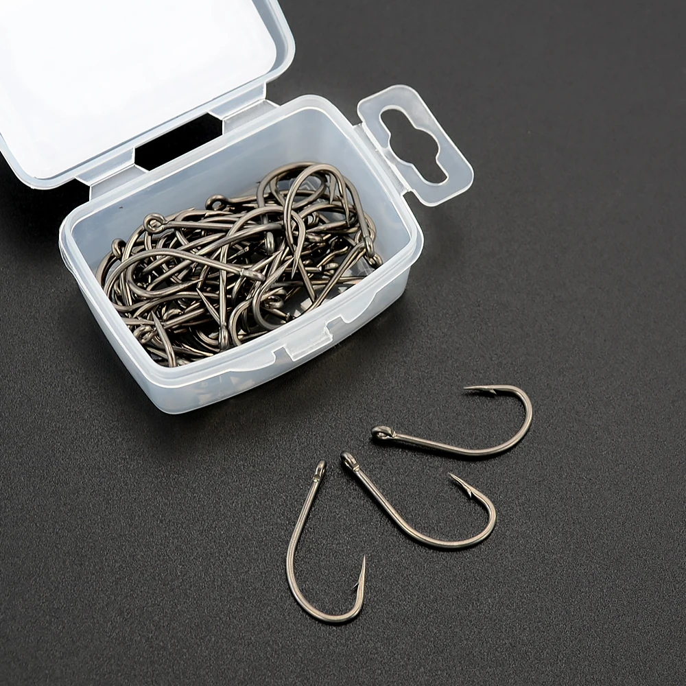 100pcs Carp Fishing Coating High Carbon Stainless Steel Barbed Hooks 8017 Fishing Hooks Accessories - imagen 5