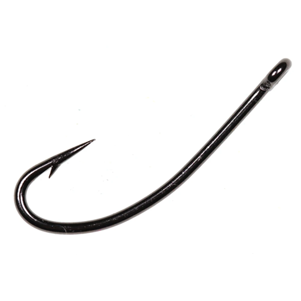 Bimoo-anzuelos de pesca de níquel negro, gancho de pesca terrestre de ninfa y mosca seca, ojo recto, 3X vástago largo, alambre estándar, 9 tamaños, 1000 Uds. - imagen 5