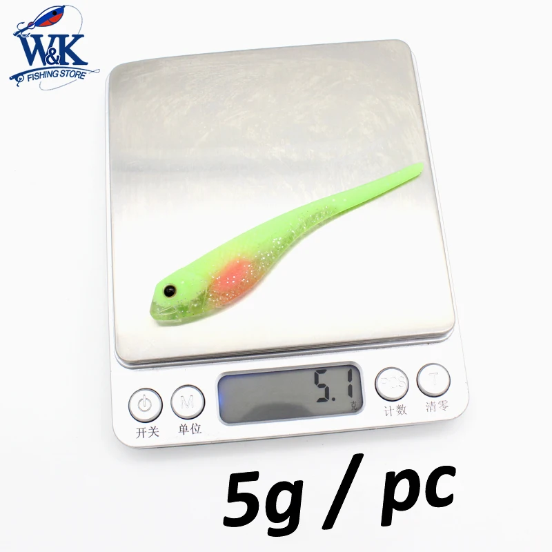 5 uds Pin Tail Ajing cebo blando 9 cm señuelo de pesca suave con ojos 3D aparejos de pesca de Kayak - imagen 3