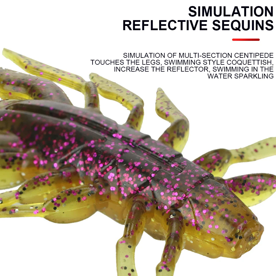 WALK FISH-señuelo suave de plástico para camarones, señuelo de langosta, Swimbait Artificial, aparejos de lubina, Wobbler, olor a pescado, gusanos, lote de 5 unidades - imagen 4