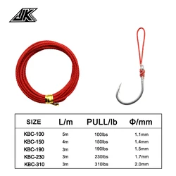 JK KBC Línea de Asistencia Kevlar 8 hebras Roja para Jigging