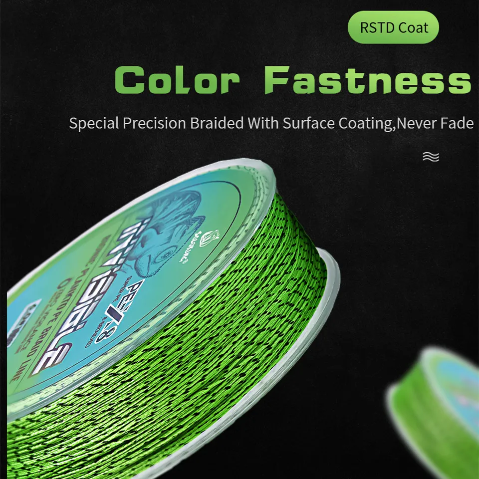 Línea de pesca de PE trenzada SOLOKING de 100M, línea de pesca manchada de PE de 8 hebras, línea de pesca antiabrasión multifilamento súper fuerte - imagen 3