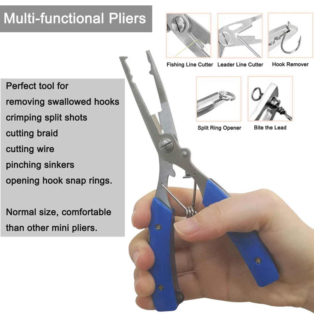 Kit de alicates de pesca con anillos divididos de acero inoxidable, Conector de señuelo, aparejos de pesca para agua dulce y salada, 151 Uds. - imagen 4