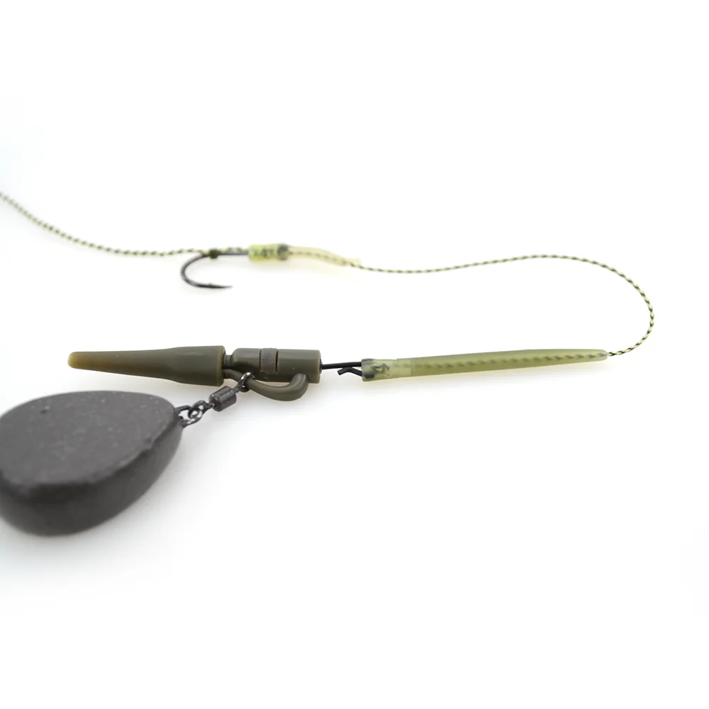 Hirisi 40 Uds. Clips de plomo de seguridad para pesca de carpa cola cono de goma manga antienredos cambio rápido giratorios accesorios de pesca M5-1 - imagen 5