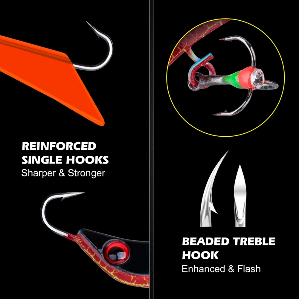 Goture-señuelo de plantilla de hielo para pesca en invierno, Wobblers luminosos, cebo Artificial falso duro, aparejos de pesca en hielo de 71mm y 14g, 1 unidad - imagen 4