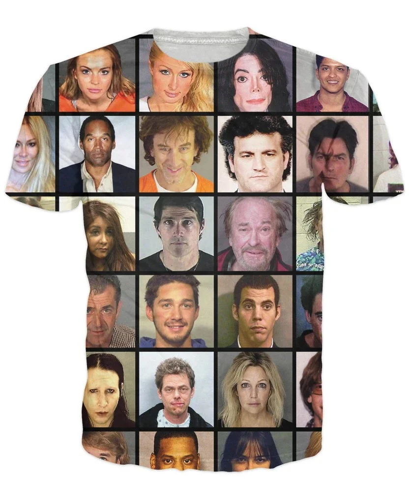 Celebrity Mugshot Collage T-Shirt