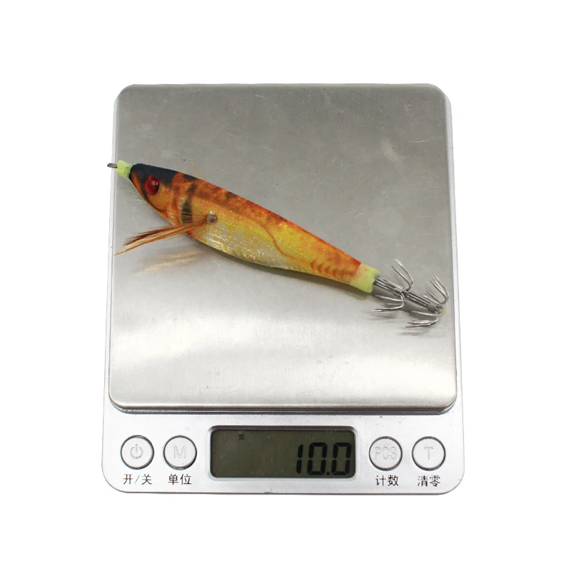 1 Uds anzuelo de calamar, Señuelos de pesca de pulpo duro, 10g, ojos 3D, plantillas de calamar y camarón, cebo de pesca de mar Artificial, señuelo de calamar - imagen 5