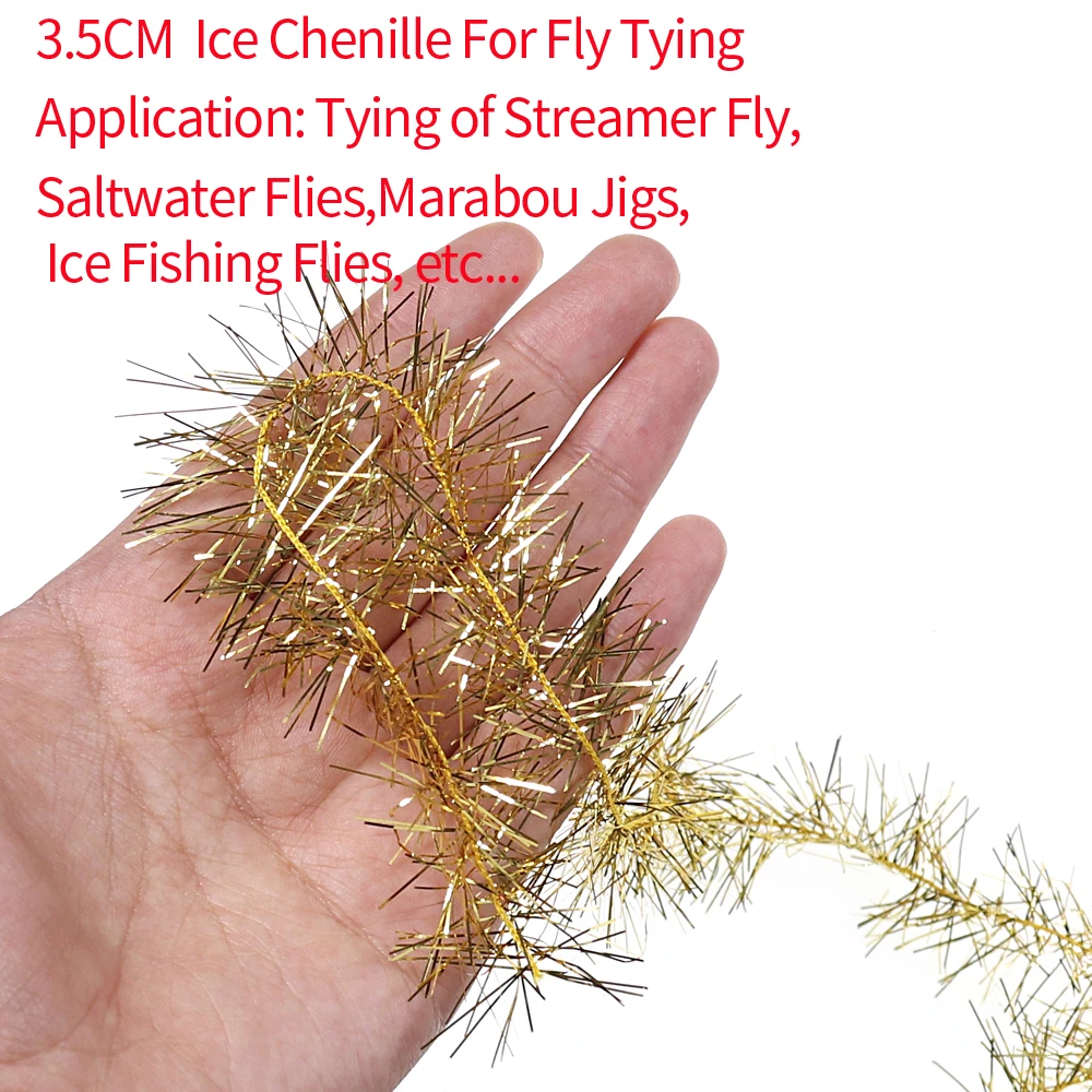 ICERIO, 8 bolsas de colores surtidos, 3,5 cm de largo, chenilla helada, pesca, atado de moscas, materiales, serpentinas de ninfa, plantilla de hielo de agua salada, fabricación de señuelos - imagen 3