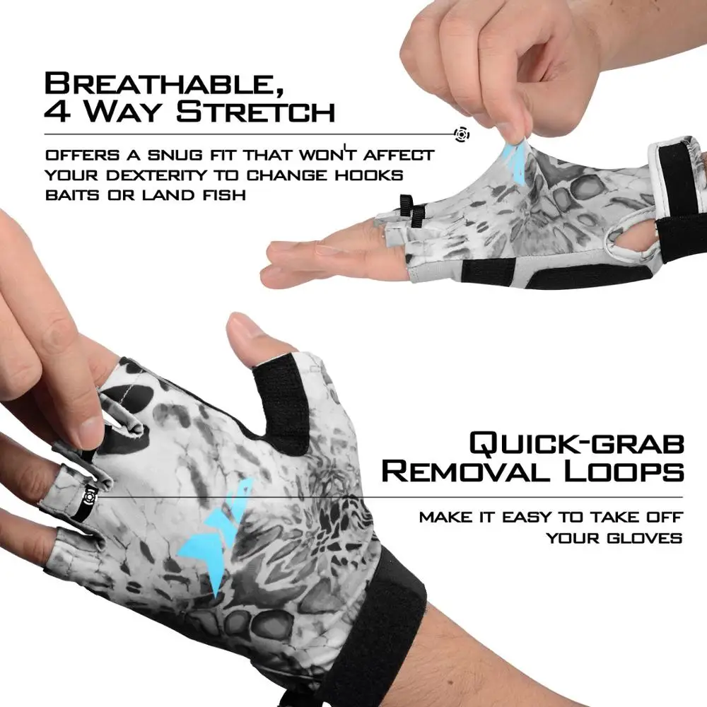 KastKing-guantes de pesca para hombre o mujer, protección solar UV, UPF50 + - imagen 3