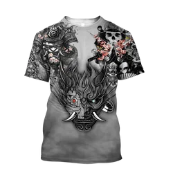 PLstar Cosmos Samurai Tattoo Camiseta Pesca Hombre Estampado 3D