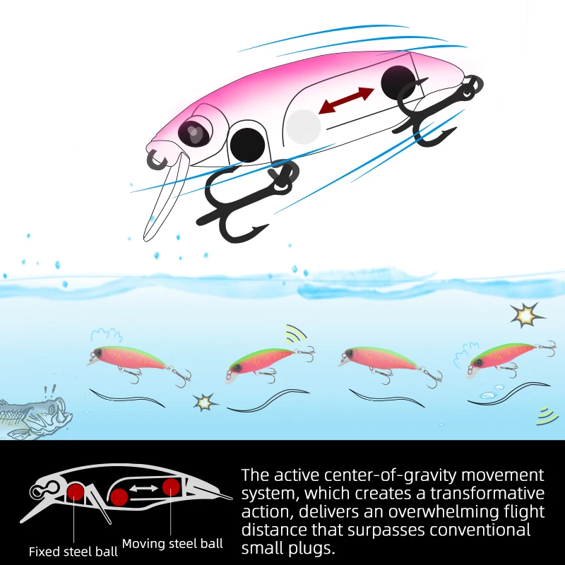 TSURINOYA-señuelo de pesca DW69, cebo duro para pececillos que se hunden, 48S, 48mm, 3,3g - imagen 3