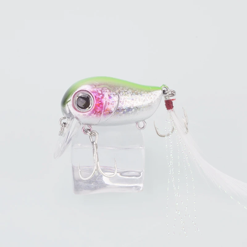 1 Uds. Señuelo de pesca flotante manivela 40mm 4,5g lubina de agua dulce superficie Crankbait cebos duros artificiales con cuchara Wobblers Wake Bait - imagen 3