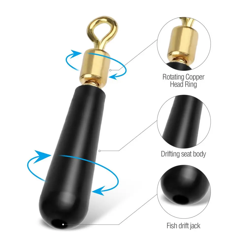 Bloque de goma cabeza de cobre herramientas de deriva de engranaje flotadores de pesca de deriva de rotación asiento flotante de equipo de pesca - imagen 5