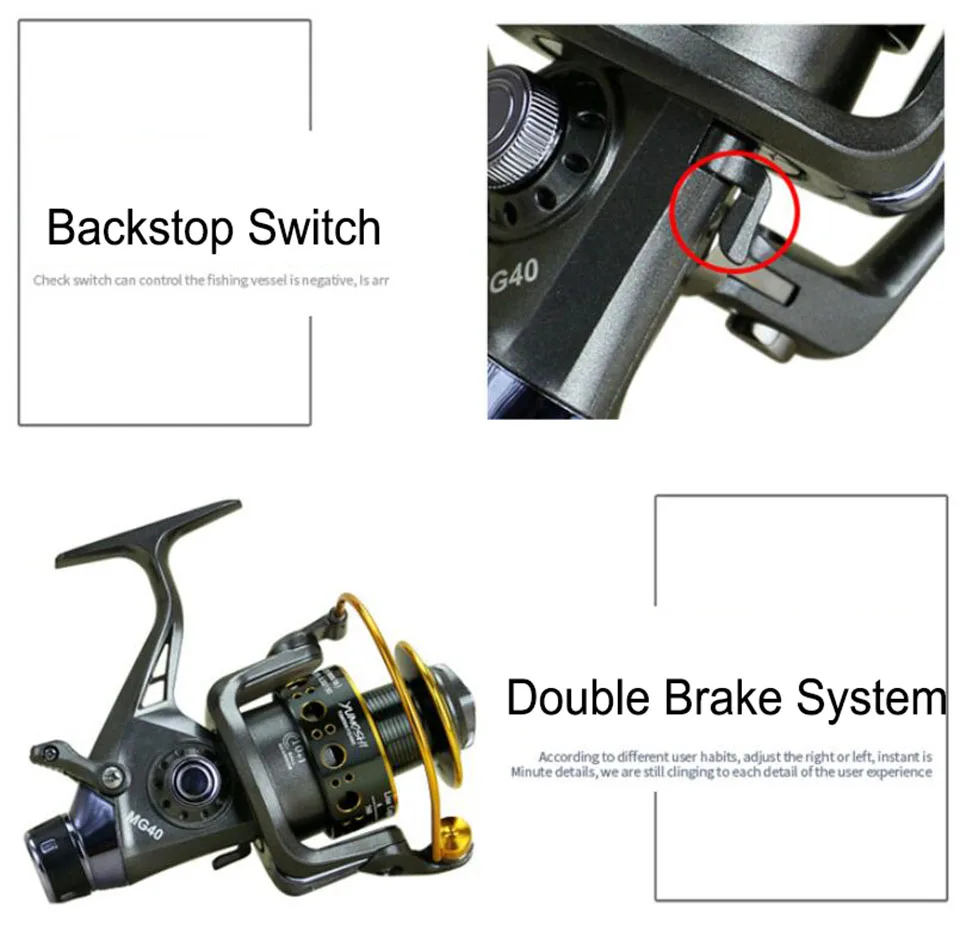 Experimente una pesca sin costuras con características avanzadas como el interruptor de retroceso y el sistema de doble freno