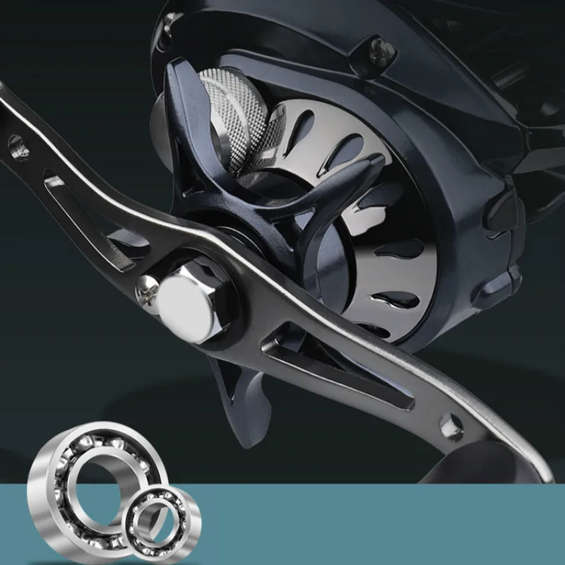 Carrete de Baitcasting con sistema de freno Dual, 8KG de arrastre máximo, 14BBs, 6,3: 1, carrete de doble línea de alta velocidad, rueda de arrastre - imagen 5