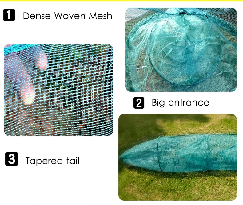 Explore la versatilidad de esta malla duradera y versátil con su denso tejido de entrada grande y diseño de cola cónica